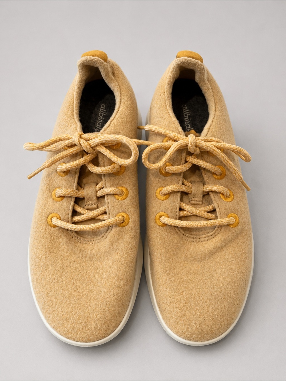 Allbirds Wool Runners Sneakers Yellow Mustard Merino Wool Lace Up Shoes